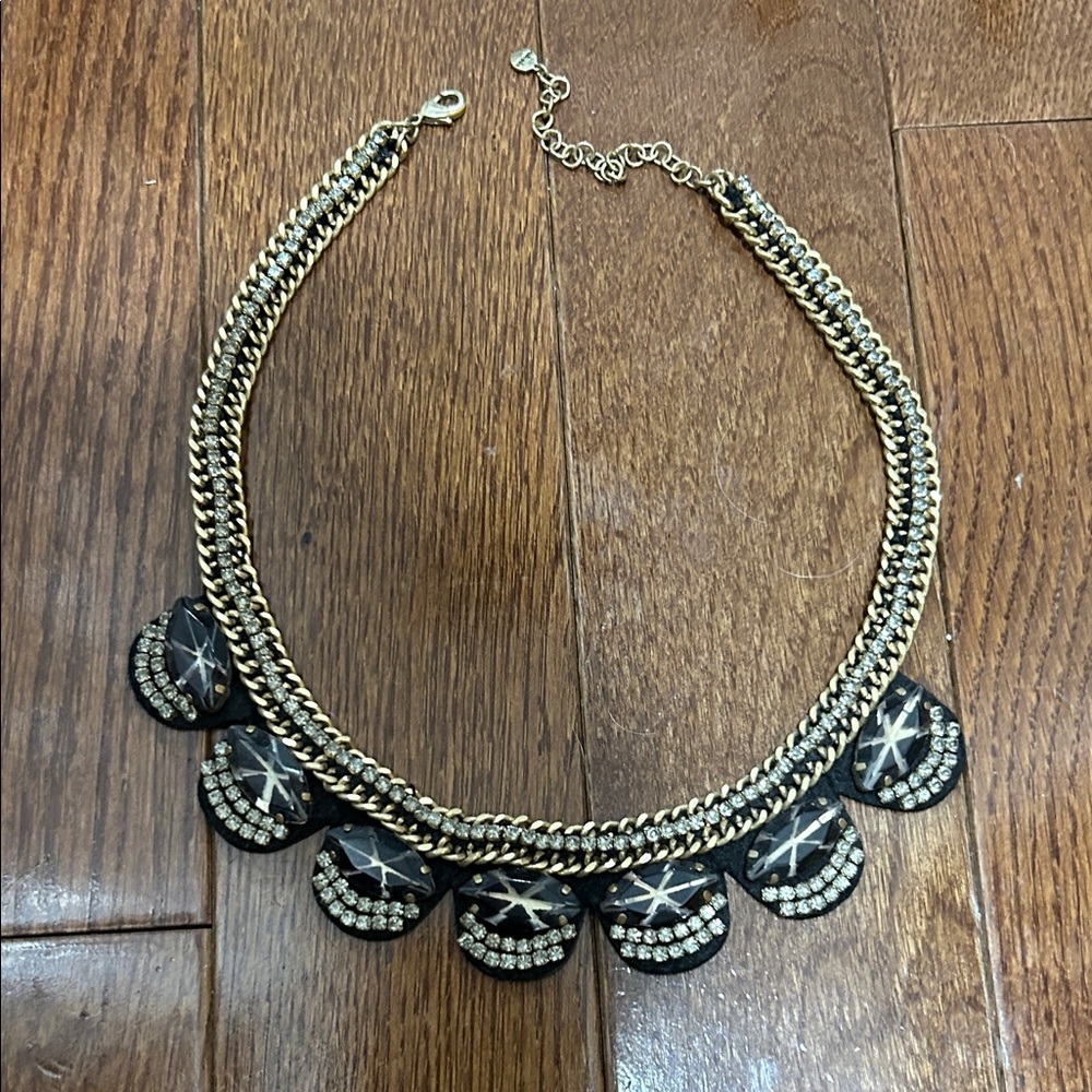 Stella and Dot Gold and Black Statement Necklace - Elegant Women’s Jewelry